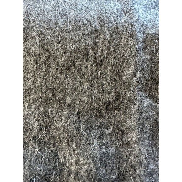 100% Cashmere Grey Fringed Scarf Unisex - Picture 3 of 5